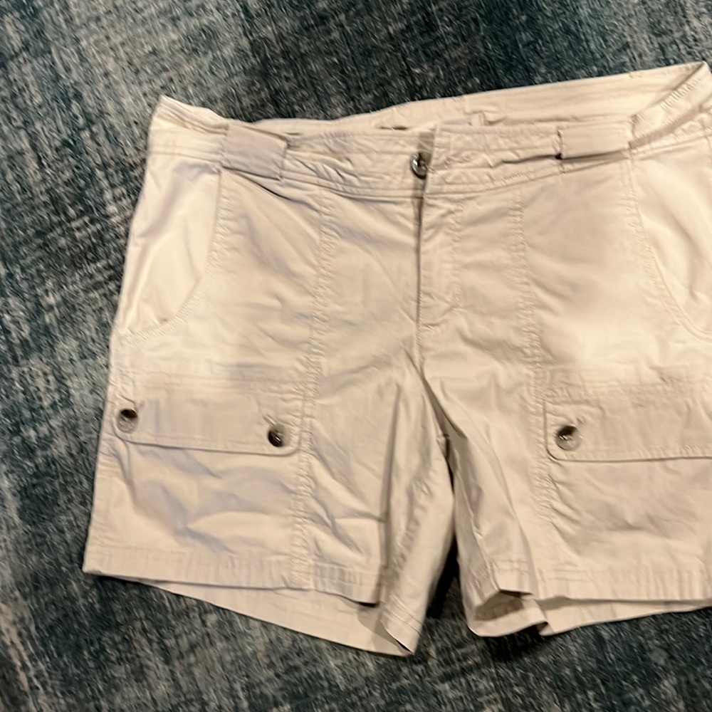Tan linen shorts